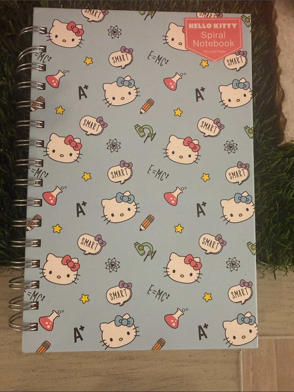 Sanrio Hello Kitty Light Blue Spiral Notebook with Character Pattern
